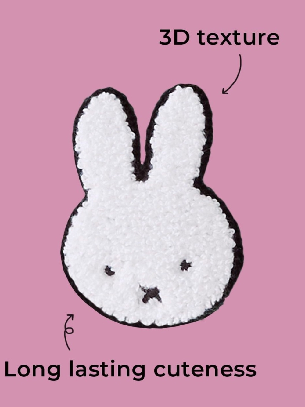 Miffy White Bunny Iron-On/Sticker Fluffy Patch New With Tag